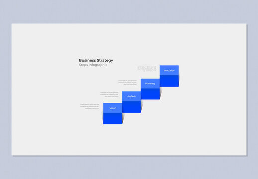 4 Step Business Strategy Step Infographic Template Diagram