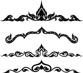 Thai art Border Ornament Set Perfect for invitation cards luxury packaging and decorative graphic design