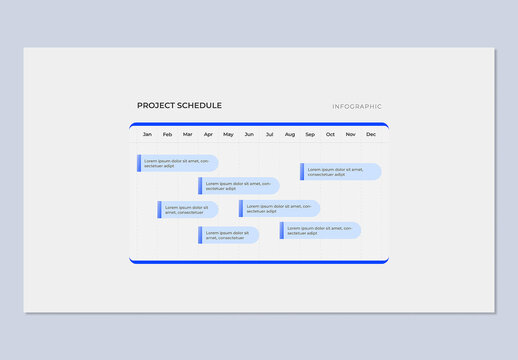 Minimalist Gantt Chart Project Schedule Timeline Infographic Template