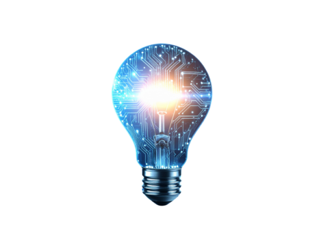 Modern Innovation Lamp – Creative Thinking Icon PNG 