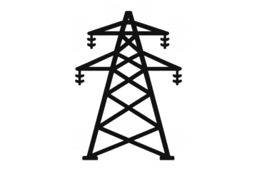 Electricity pylon icon representing power transmission grid