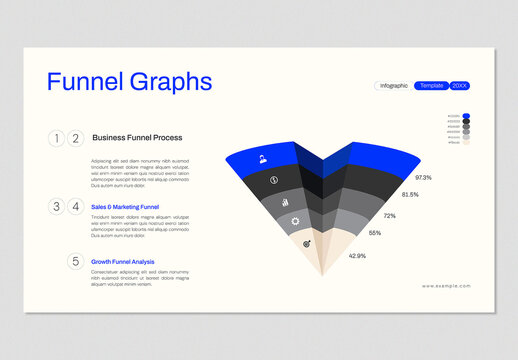 Modern Business Funnel Graph Infographic Presentation Template for Marketing Analysis