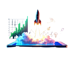 Startup Rocket Launch – Business Growth and Innovation PNG