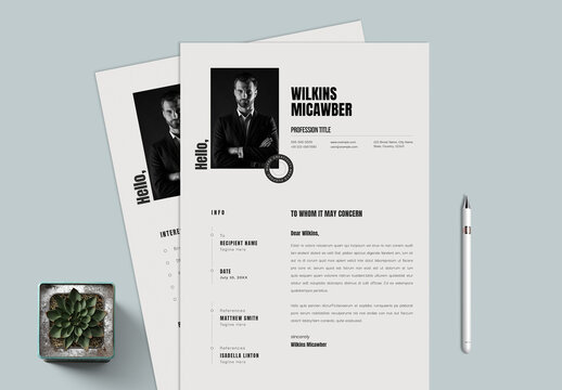 Creative Resume and Cover Letter Layout for Job Application