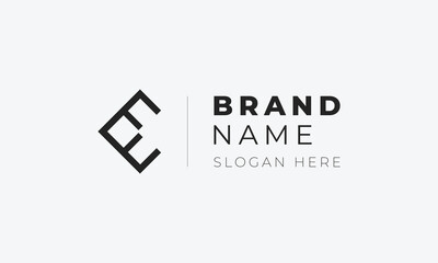 Vector minimal monogram logo and iconic symbol on EF or FE initials	
