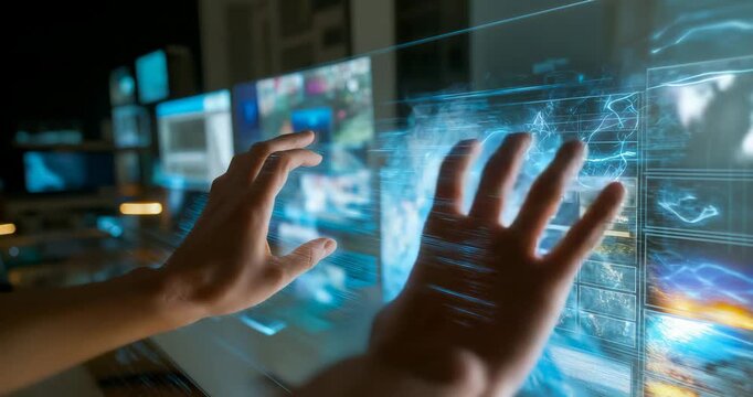 AI-Assisted Editing Suite 2050 Holographic Timelines Gestures