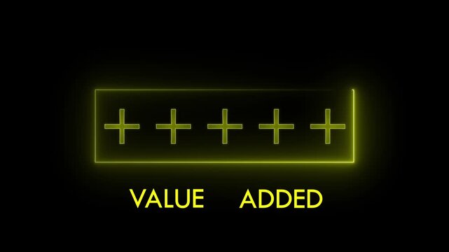 Value Added Concept on transparent background. Value Added representing growth, improvement, and added value in business and projects. Positive thinking or personal development.  4K animation video!