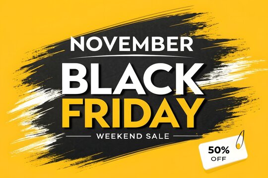 Black friday weekend sale promotion banner for your store with discount label