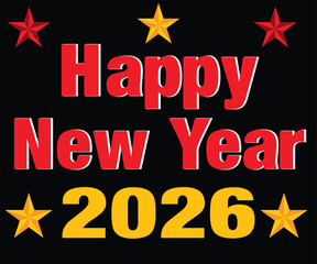 Happy New Year 2026 Foil Balloon Celebration Victor Illustration