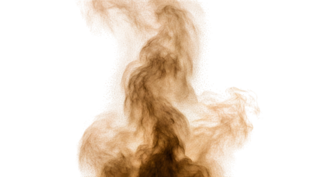 Rising sand dust cloud isolated on transparent background, brown dust effect - Powered by Adobe