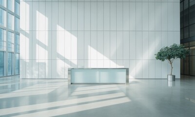 Obraz premium Modern, minimalist lobby with natural light
