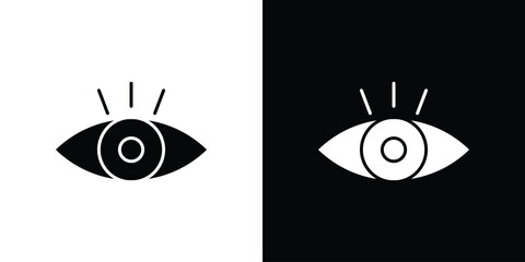 Visible icon in solid silhouette set. Vector Illustration.