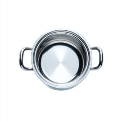 Stainless Steel Cooking Pot with Reflective Surface and Dual Handles for Kitchen Use and Culinary Preparation