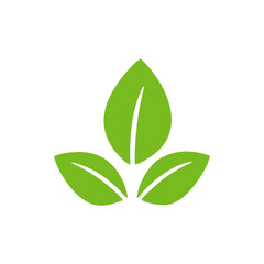 Flat Green Leaf Icon Collection Representing Nature, Ecology, and Fresh Organic Design Elements for Vector Illustration Use
