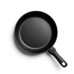 High-quality cast iron skillet isolated on a white background for culinary use and kitchen design inspiration