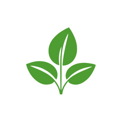 Flat Green Leaf Icon Collection Representing Nature, Ecology, and Fresh Organic Design Elements for Vector Illustration Use
