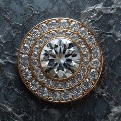 Obraz premium A stunning pendant sparkles with radiant diamonds in a luxurious circular design