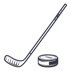 hockey stick and puck