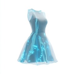 Futuristic Transparent Dress with LED Lights Fashion Design Concept for Modern Apparel Trend