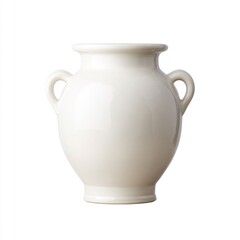 Elegant White Ceramic Vase with Smooth Finish and Decorative Handles for Home Decor and Floral Arrangements