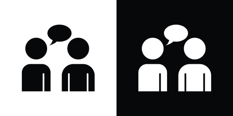 Consulting icon in solid silhouette set. Vector Illustration.