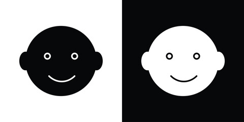 Baby icon in solid silhouette set. Vector Illustration.