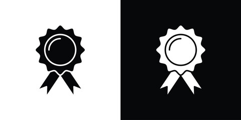 Badge icon in solid silhouette set. Vector Illustration.