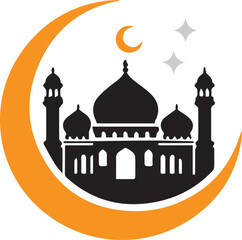 An architectural vector illustration of the Taj Mahal monument, a landmark building in Agra, India, featuring its iconic silhouette and dome