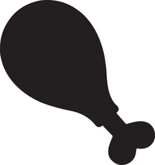 Drumstick silhouette icon for poultry meat, culinary, and food vector design.