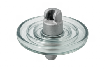 Glass disk insulator for high voltage power lines