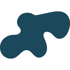 Teal Irregular Blob Shape On Transparent Background Abstract Organic Form Graphic Design Element