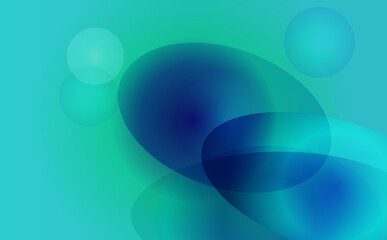 Abstract Teal Blue Gradient Background with Overlapping Transparent Circles