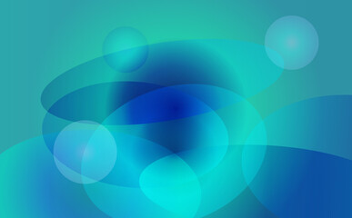 Dynamic Teal and Blue Abstract Overlapping Circles Background