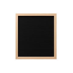 Black Felt Letter Board with Wooden Frame, Blank Message Board Isolated on White Background, Minimal Design for Quote, Birth Announcement, or Home Decor Mockup