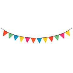 Colorful triangle flag garland for celebration, festive decor, party decoration, and joyful event banners