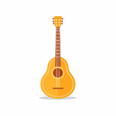 Fototapeta premium Acoustic guitar illustration, musical instrument, flat design