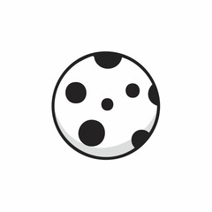 Obraz premium Stylized Cartoon Moon with Craters, Round Sphere on White, Astronomy, Simple, Minimalist