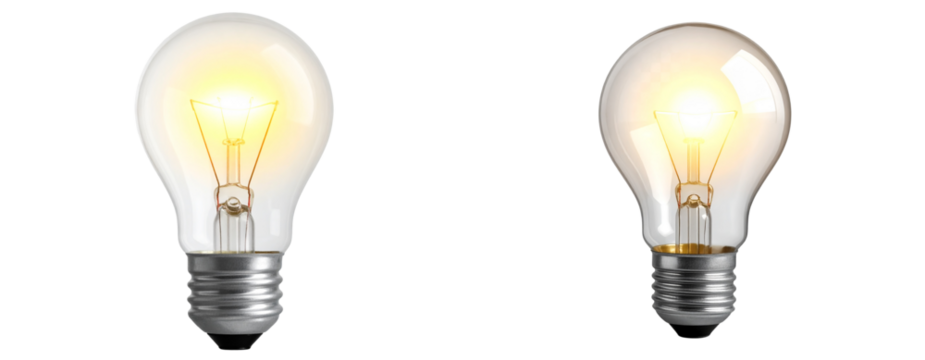 Sat of  Sat of Lightbulb Idea Icon – Creative Innovation Symbol PNG