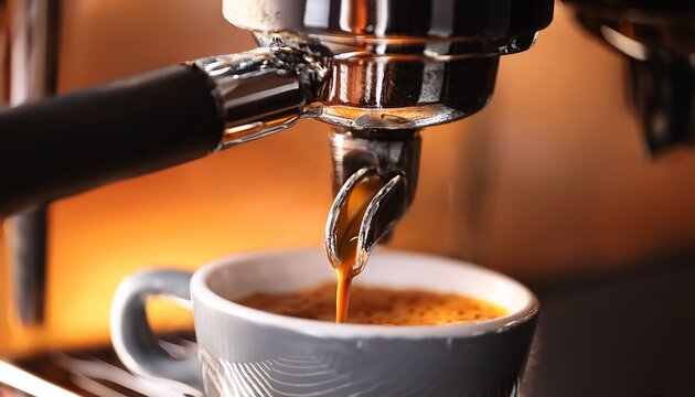 fresh espresso brewing through the bottomless portafilter