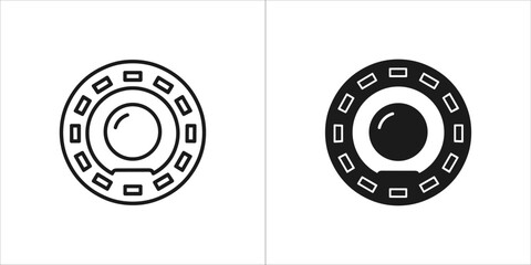 Coin icon in outline and solid style