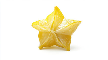 Fototapeta premium Fresh starfruit isolated on white background, a tropical and exotic fruit. vibrant starfruit, also known as carambola, is a delicious and visually appealing fruit.