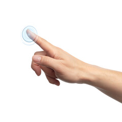 Finger Touching Digital Interface With Glowing Circle