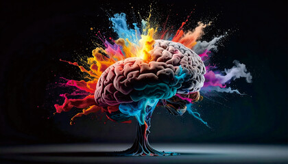 Artistic Concept of Brain Power, Knowledge, and Imagination