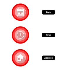 Fototapeta premium Date Time Location Icon Set for Event and Schedule