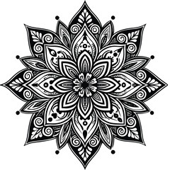 black and white floral ornament