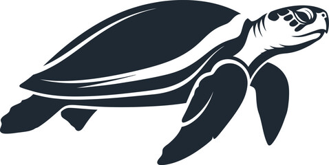 Stylized sea turtle swimming gracefully through the ocean a symbol of ocean life and marine conservation flat design vector illustration isolated on transparent background