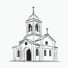 ancient church with cross