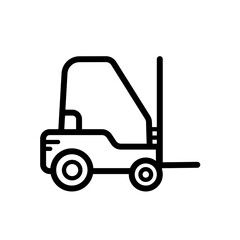 Forklift line vector icon