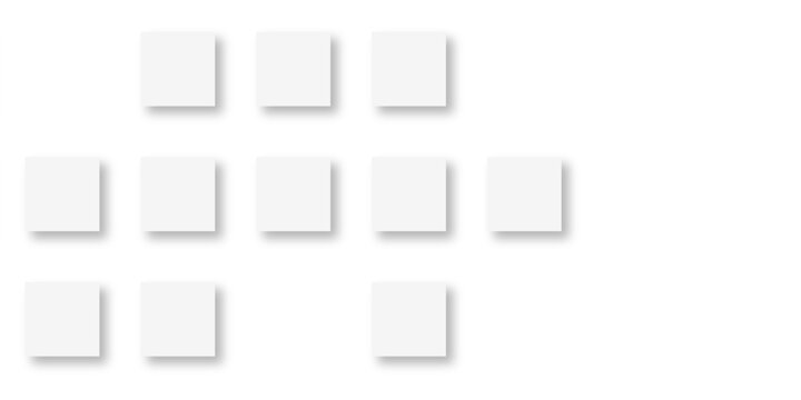 Random offset small white cubes, blocks or boxes background wallpaper banner with copy space. 3d architecture pattern design. Template for branding business. Squares Texture. 3D Rendering .
