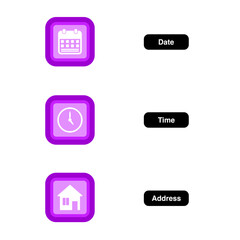 date, time, address icons.vector and editable